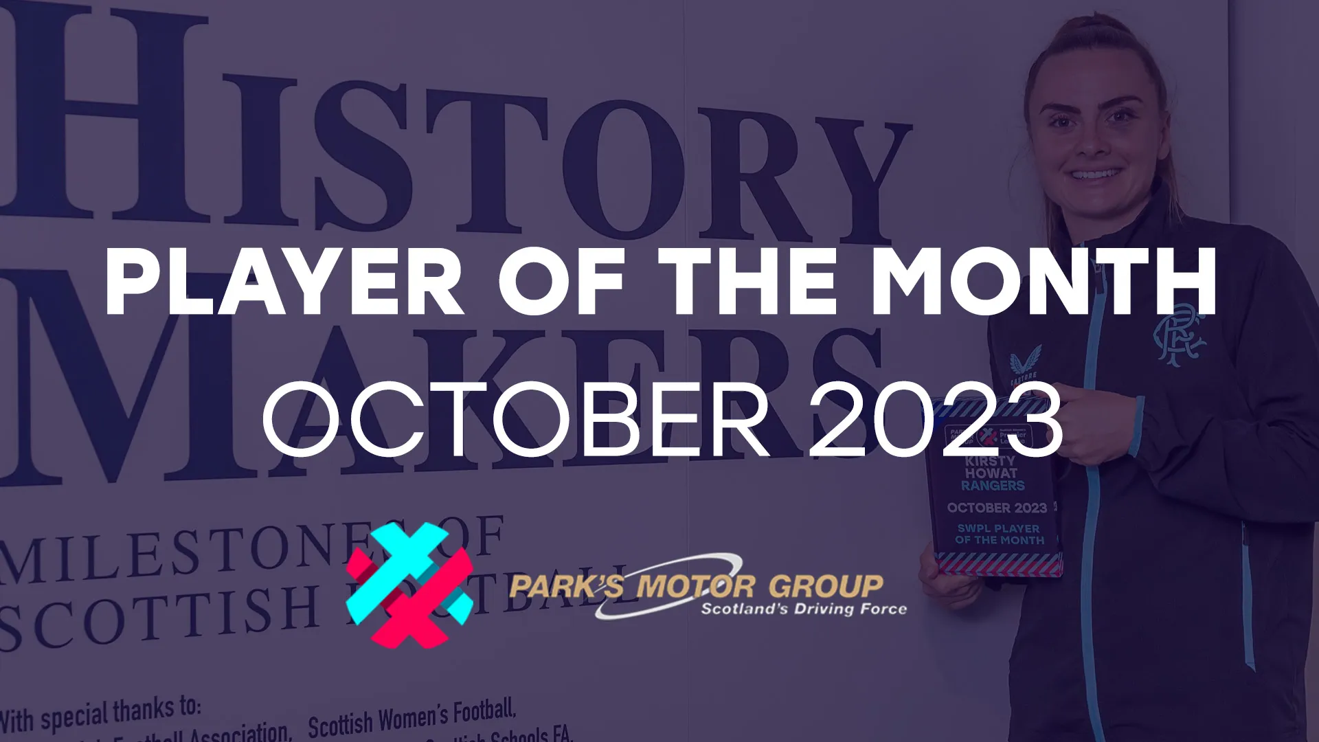 Image for Kirsty Howat, Rangers | SWPL Player of the Month, Oct 2023 | Supported by Park’s Motor Group