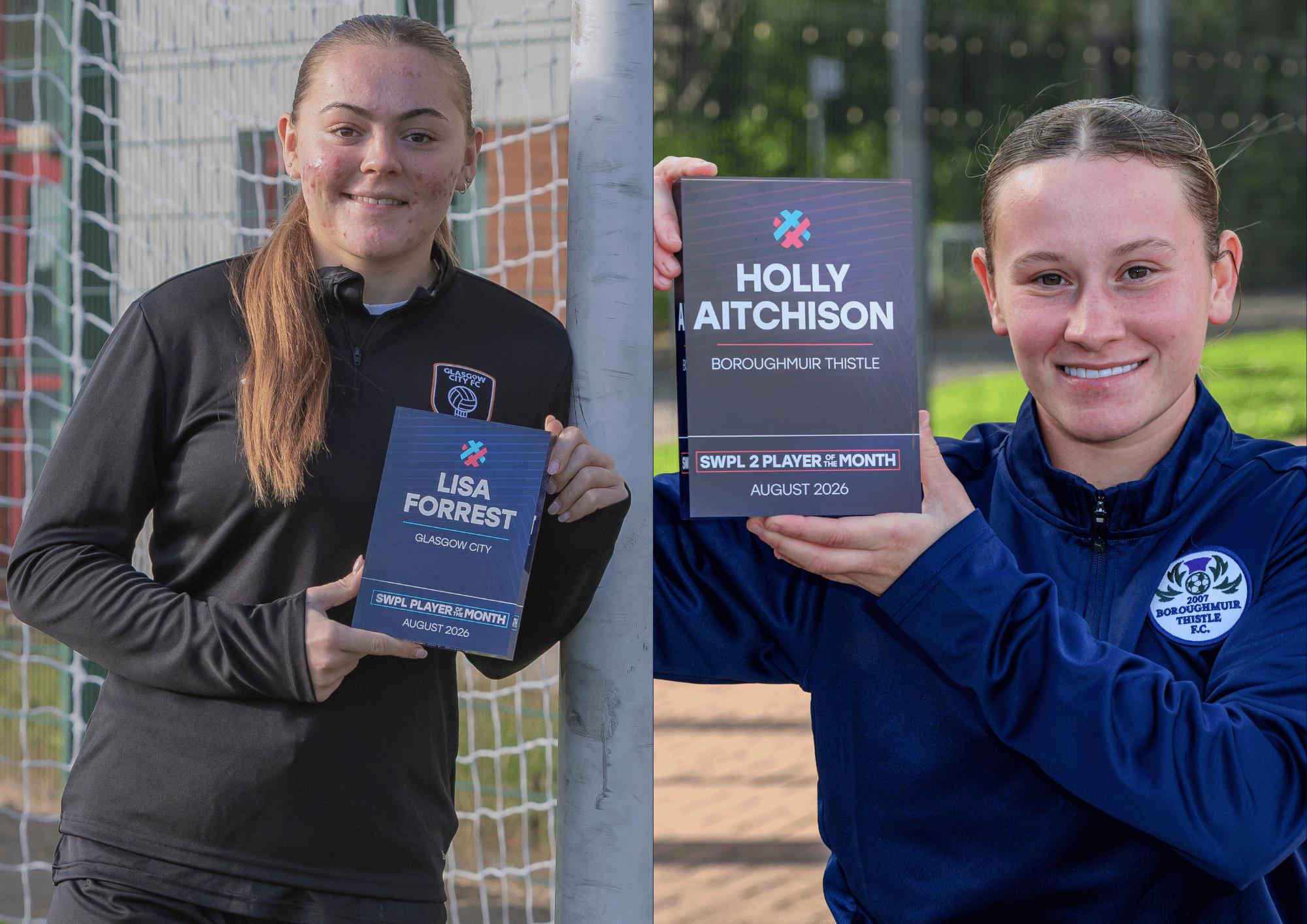 Forrest and Aitchison win SWPL Player of the Month Awards for August